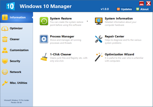 Yamicsoft Windows 10 Manager 1.0.9