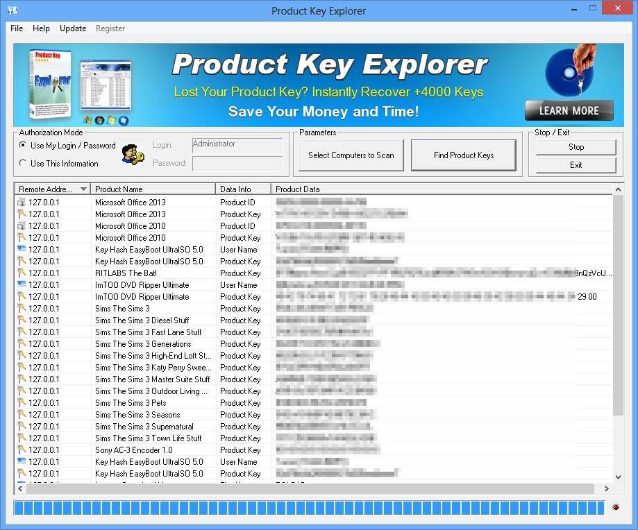 what is product key explorer